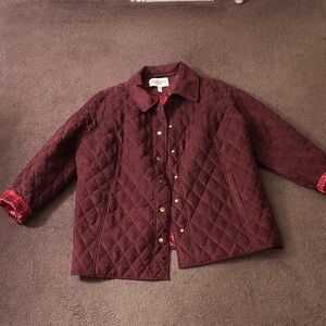 Isaac Mizrahi Quilted Maroon Puffer Jacket. NEW Never Worn